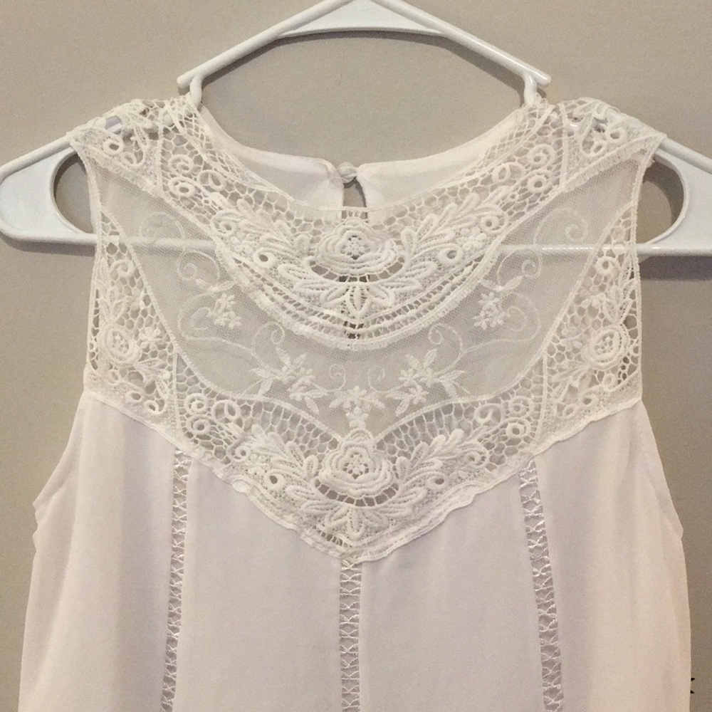 White Boho lace summer dress petite